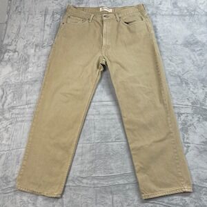 Levi's 550 Jeans Mens 38x30 (35x29) Beige Denim Grunge Relaxed Fit Straight Leg